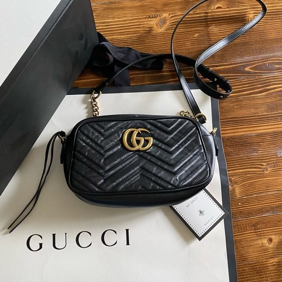 Gucci GG Marmont Small Shoulder Bag Black Leather with original box - Picture 2 of 16
